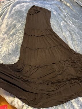 INC International Concepts Black Strapless Maxi Dress flowy, super soft,